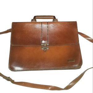Vintage Lebong Leather Messenger Bag